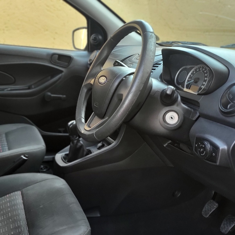 Ford Fiesta Deep interior car detailing with steam cleaning in Orlando East. Professional carpet shampoo, leather/fabric treatment, and full cabin disinfection by Revelio Detailing, Gauteng.